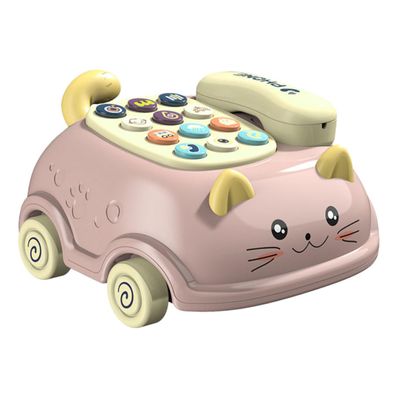 Cat Shape Kid Phone Calling Toy with 12 Keys, Red ABS