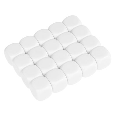 BRIGHTFUFU 20 Pcs Rounded Blank Dice Acrylic Six-Sided Smooth Surface Dice Game Props for Teaching Math Counting Probability Exercises and Board Games
