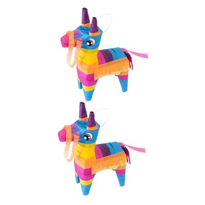 BCOATH 2pcs Handmade Traditional Mexican Donkey Pinata with Hanging Loop Paper Party for Birthday Celebrations Cinco De Mayo Festive Decor