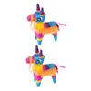 BCOATH 2pcs Handmade Traditional Mexican Donkey Pinata with Hanging Loop Paper Party for Birthday Celebrations Cinco De Mayo Festive Decor view 1