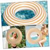 KONTONTY Inflatable Swim Ring for Adults Thickened PVC Float Tube with Orange Stripes Lightweight and Portable Outdoor Pool Easy to Inflate and Deflate Suitable for Swimming and Water Fun view 3
