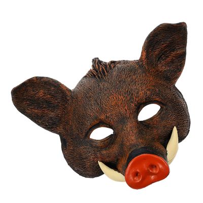 BCOATH Halloween Brown Boar Mask PU Material Cosplay Prop for Animal Theme Parties and Masquerade Events