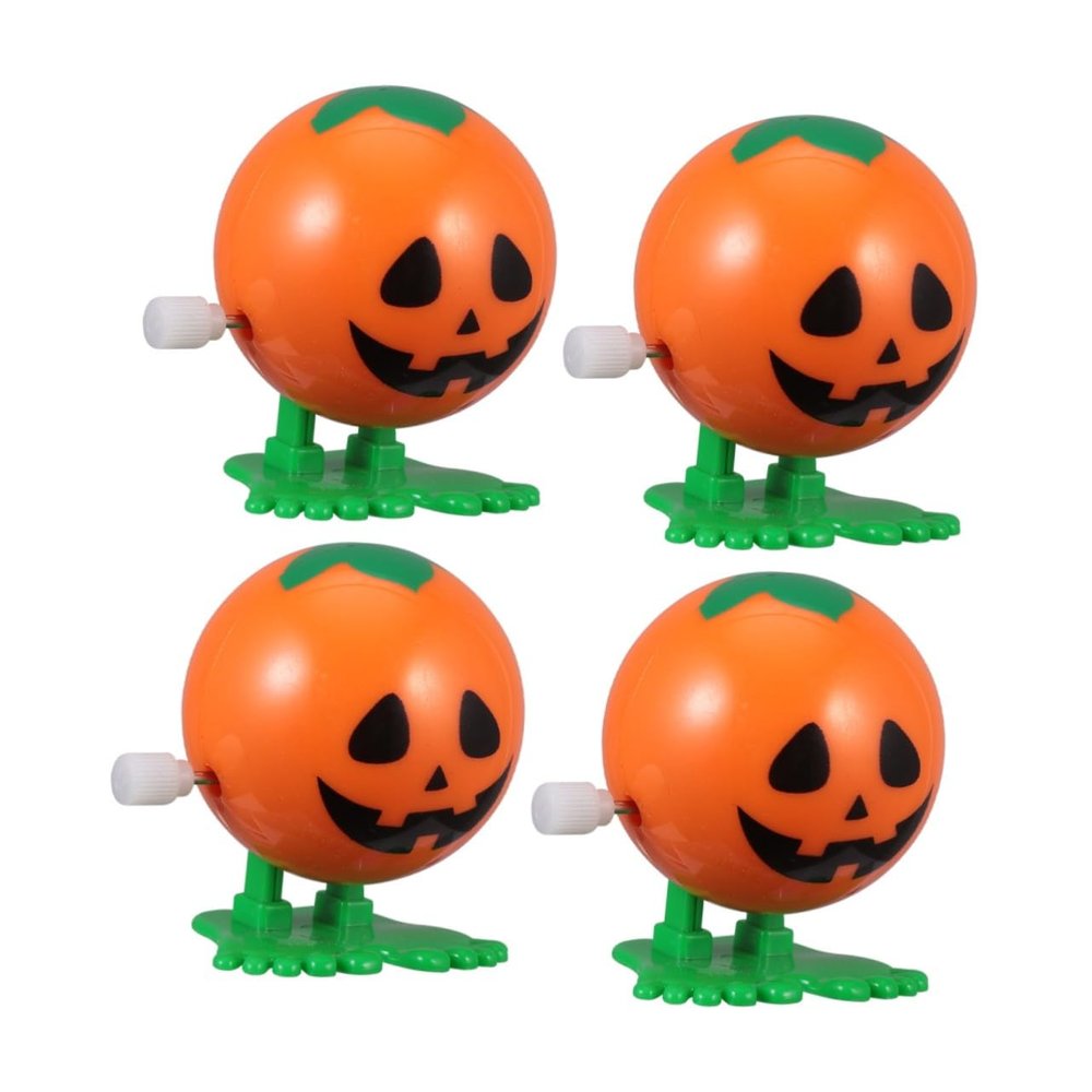 FELTECHELECTR Halloween Orange Pumpkin Wind-up for Clockwork Spring Jumping for Ages Safe Smooth Design and Party Favor to Develop Practical Skills