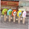 FELTECHELECTR 5pcs Wooden Handheld Rattle for Boy Girl Cartoon Animal Pattern Hand Rattles Lightweight Portable Music for Hand and Wrist Exercise Safe Non-Toxic Material view 2