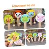 FELTECHELECTR 5pcs Wooden Handheld Rattle for Boy Girl Cartoon Animal Pattern Hand Rattles Lightweight Portable Music for Hand and Wrist Exercise Safe Non-Toxic Material view 3