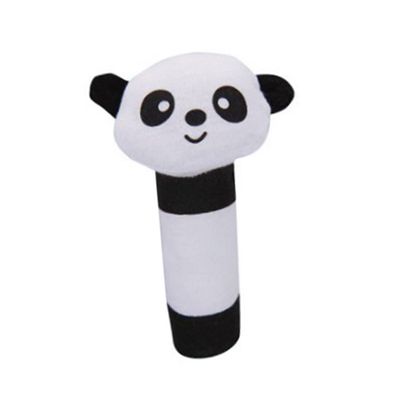 BRIGHTFUFU Animal Panda Bell Stick with Soft Grabbing for Newborns Sensory Sound Squeaker Colorful Pattern for Visual Stimulation and Hand-Eye Coordination Gift for Shower and Birthday