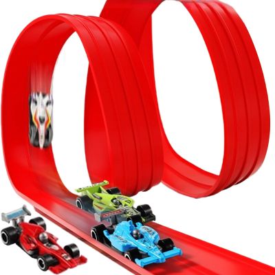 Car and Track Set,Portable PVC Riding Game,Roll-up Race Track Toy Car Set | for Racing for Yard Balcony Indoor Outdoor Bedroom Boys Girls Toddler Preschoolers