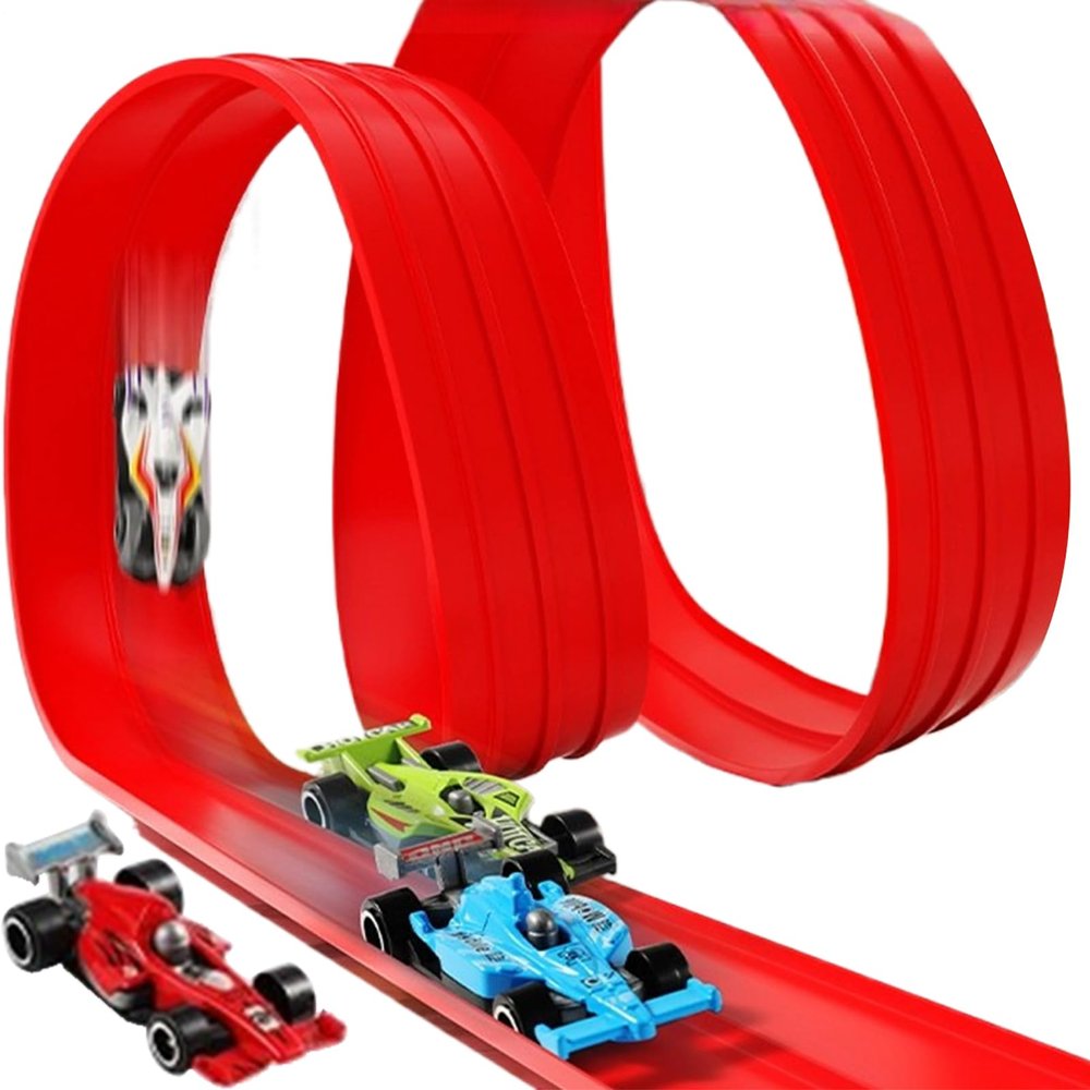 Car and Track Set,Portable PVC Riding Game,Roll-up Race Track Toy Car Set | for Racing for Yard Balcony Indoor Outdoor Bedroom Boys Girls Toddler Preschoolers