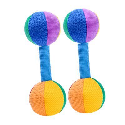 BRIGHTFUFU 2pcs Grip Dumbbell Rattles for Months Lightweight Cloth Material Soothing Hand-Eye Coordination Ergonomic Design for Early Development and Sensory Play