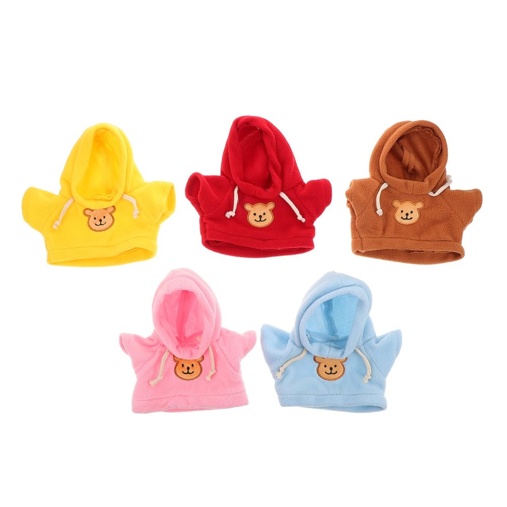 COOLHIYA 5pcs Plush Clothes for Bears DIY Bear Sweaters Shirts in Custom Fit Doll Shirts for Stuffed Animal Outfits and Creative Play