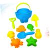BRIGHTFUFU 10pcs Beach Playing Set for Boys Portable Lightweight Sand Bucket Shovel Creative Water Playset Safe Plastic for Outdoor Fun and Imaginative Play view 4