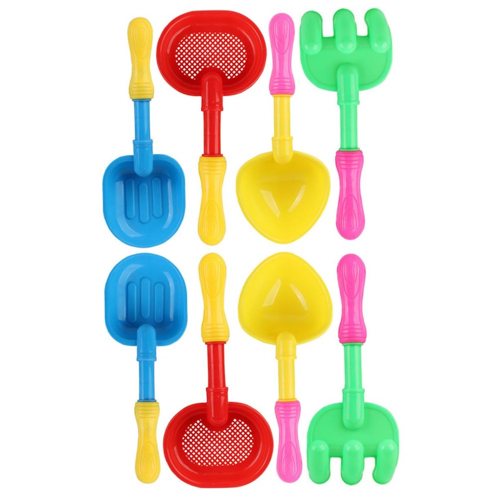 BRIGHTFUFU 8pcs Beach Sand Shovels Lightweight Plastic Sand for Boys and Shovel Random Color