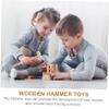 HAKIDZEL 36pcs Wooden Mallets Smooth Polished Mini Hammers for Safe Natural Wood Hand Training Interactive Play Tool view 3
