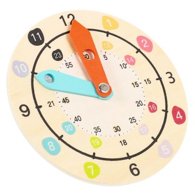 HAKIDZEL Multicolor Wooden Clock for Educational Learning Model Promotes Hand-Eye Coordination Color Recognition Sorting and Cognitive Development Safe Sturdy Material Preschool Learning