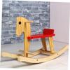 KONTONTY Wooden Rocking Horse Chair for Comfortable Riding Educational Rocker Gift for Birthday Shower view 2