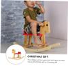 KONTONTY Wooden Rocking Horse Chair for Comfortable Riding Educational Rocker Gift for Birthday Shower view 4