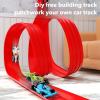 Toy Car Track Set,Flexible with Suction Cups,Roll-up Race Track Toy Car Set | for Racing for Yard Balcony Indoor Outdoor Bedroom Boys Girls Toddler Preschoolers view 2