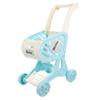 KOMBIUDA S Simulated Shopping Cart Supermarket Trolley with Doll Storage Rack for Early Walking and Pretend Play in Blue view 1