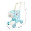 KOMBIUDA S Simulated Shopping Cart Supermarket Trolley with Doll Storage Rack for Early Walking and Pretend Play in Blue view 2