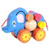 HAKIDZEL Elephant Pulling Cart Cartoon Animal Design Boy Push Along Walker for Developing Practical Skills and Sense of Direction Interactive Fun view 1