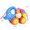 HAKIDZEL Elephant Pulling Cart Cartoon Animal Design Boy Push Along Walker for Developing Practical Skills and Sense of Direction Interactive Fun view 2