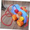 HAKIDZEL Elephant Pulling Cart Cartoon Animal Design Boy Push Along Walker for Developing Practical Skills and Sense of Direction Interactive Fun view 4