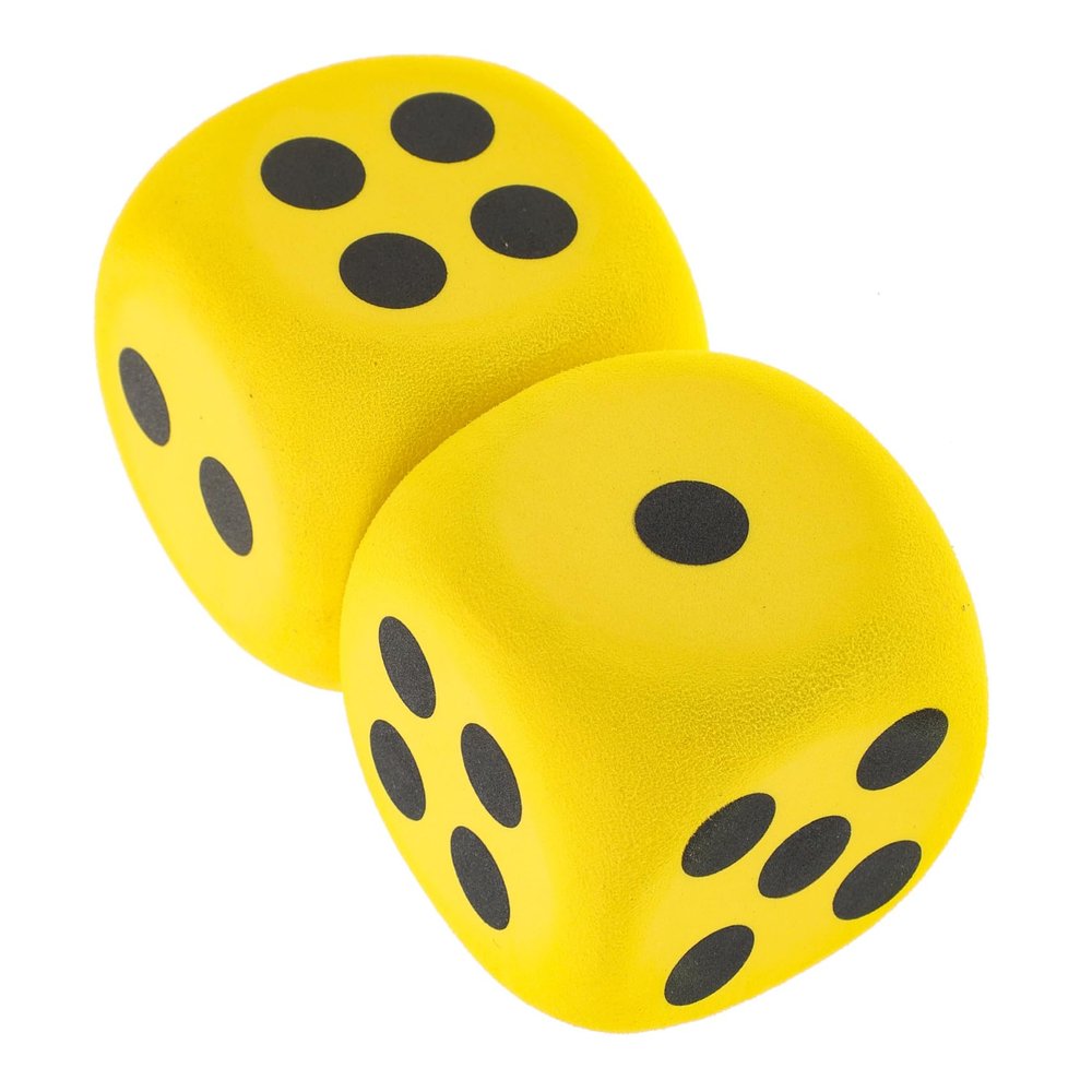 BCOATH 2pcs EVA Large Foam Dice Rounded Corner Learning Game Props Lightweight Party Entertainment for Family Gatherings