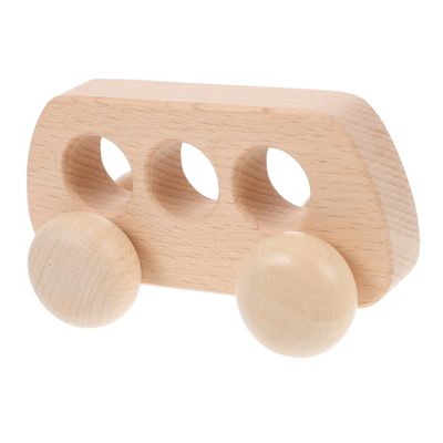 BRIGHTFUFU Wooden Car for Boy Girl Smooth Sanded Push Car with Movable Wheels Grasp Training for Sensory Development and Wrist Strengthening Lightweight and Shock-Resistant Model
