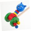 HAKIDZEL Wooden Push Walker with Smooth Wheels Cartoon Animal Design for Imagination and Cognitive Development Safe Rounded Edges Walker Supporting Growth and Social Play view 3