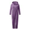 Unisex Kids Halloween Fuzzy Animal Onesie Hooded Cute One Piece Jumpsuit Plush Sherpa Fleece (Purple-a, 2-3 Years) view 2