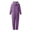 Unisex Kids Halloween Fuzzy Animal Onesie Hooded Cute One Piece Jumpsuit Plush Sherpa Fleece (Purple-a, 2-3 Years) view 3