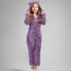 Unisex Kids Halloween Fuzzy Animal Onesie Hooded Cute One Piece Jumpsuit Plush Sherpa Fleece (Purple-a, 2-3 Years) view 4