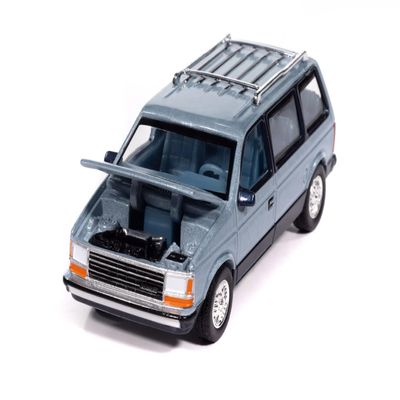 1987 Voyager Van Ice Metallic and Twilight Blue Metallic 2-Tone with Blue Interior Mighty Minivans Series 1/64 Diecast Model Car by Auto World AWSP197A
