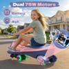 ANPABO 12V Electric Wiggle Car with Pedals, 2 Seater, 2x75W Motor, Music & Bluetooth, Ride On Toy for Kids Ages 3+, 170 Lbs, Pink view 2