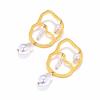 7.4 * 3.8cm Alloy Imitation Pearl Pendant Spliced With Baroque Pearl Earrings,golden,7.4 * 3.8cm view 2