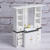 112/ Basin Cabinet, Miniature Bathroom Sink, Modern White Wooden Furniture for Bathroom Decoration, for 112/ Scale and Doll Accessories view 3