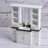 112/ Basin Cabinet, Miniature Bathroom Sink, Modern White Wooden Furniture for Bathroom Decoration, for 112/ Scale and Doll Accessories view 4