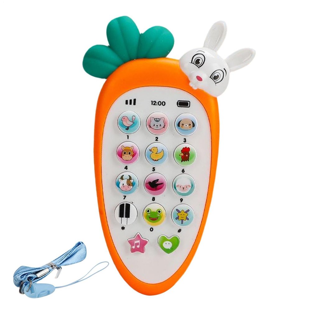 Cute Carrot Toy with Light and Music - Baby Phone, Educational Infant Toy for Early Development | Interactive Sound Learning Toyz for Boys, Girls, Todlers, Newborns, 6 Months+, Gift for Birthday