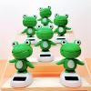 Frog - Cute Frog Car Solar Decoration, Shaking Head Dashboard Decor, Wiggling Fun Toy, Solar-Powered Movement, Dashboard Ornament, Car Accessories for Display 2.36x2.36 Inches view 2