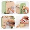 KiBcsLic Wooden Pretend Maker Kit Hand Crank with Cups Rounded Edges for Ages 3+ Realistic Interactive Coffee Machine Toy view 2
