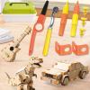 Cardboard Construction Tool Kit, Kids Cardboard Building Tool Set with Cutter and Roller, Craft Engineering Projects Family Team Activities for Toddler Daughter Son Girls Boys Children view 2