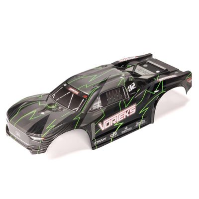 ARRMA VORTEKS 2WD Painted Decaled Trimmed Body Set - Hidden Body Mount (Green/Black), ARA-2581