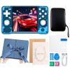 Upgraded XF40H Handheld Game Console,Retro Gaming Console Preloaded with Classic Games,4.0 Inch 4K HD IPS Screen,Portable Pocket Video Gaming with Valentine's Card & Premium Gift Box(128Gb Blue) view 1