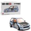 1:64 Diecast Model Car Compatible with Honda Civic (EF) Kaido Roulette V1 Light Blue Limited Edition by Kaido House x Mini GT KHMG179 view 1