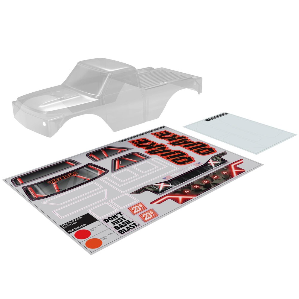 ARRMA Quake Clear Body (inc Decals/Window Masks), ARA-2870