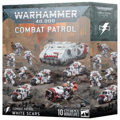 Warhammer 40K: Combat Patrol  White Scars Space Marines Miniatures with Suboden Khan, Assault Intercessors, Outriders, Impulsor, and Transfer Sheet