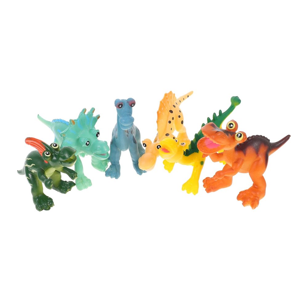 COOLHIYA 6Pcs Educational Dinosaur Realistic Cartoon Animal Figures for Boys Compact Lightweight Pretend Play Models for Geology Enthusiasts and Collection