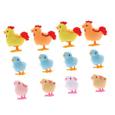 HAKIDZEL 12 Pcs Easter Wind-up Cute Animal Shapes for Small Portable Wind Up Playthings to Coordination and Imagination Easter Basket Fillers and Party Favors Random Color