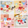 ORFOFE Wooden Pretend Dessert Tea Party for Little Lightweight Educational Play Food with Break-Resistant Craftsmanship Enhances Creativity and Social Skills view 4