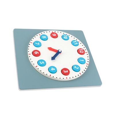 BRIGHTFUFU Wooden Blocks Clock for Educational Clock with Multi-Color Design Hand-Eye Coordination Logical Thinking Development Montessori Early Learning Teaching Tool